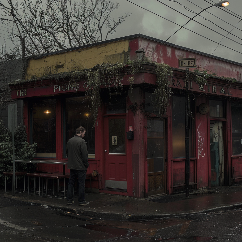 A sad Tampa Business Broker standing outside of a restaurant that closed that he couldn't sell