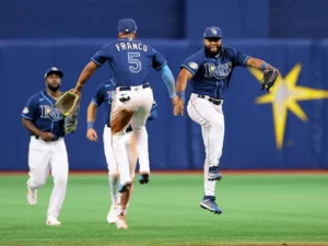 The Tampa Bay Rays Celebrating a victory