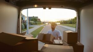 Tampa Business Broker loading boxes into a van